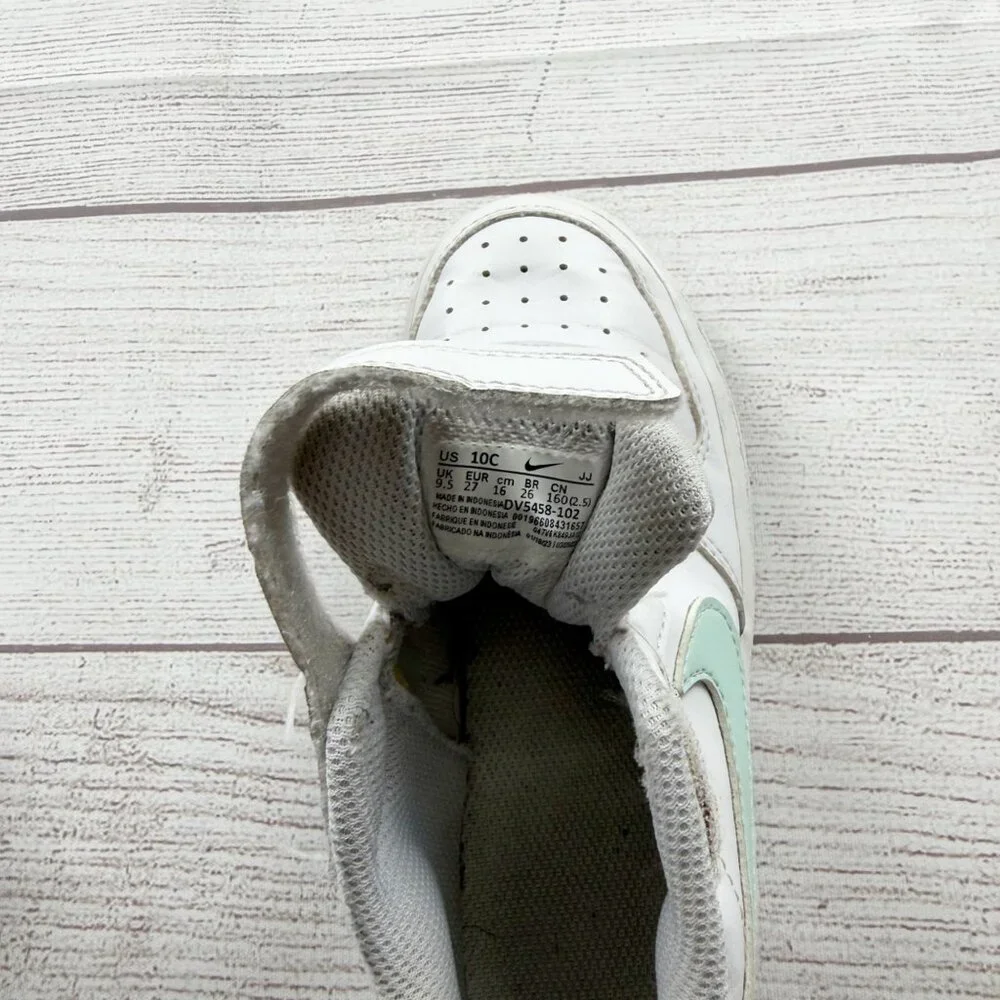 Nike Court Borough Low Recraft Toddler Sneakers White Jade Ice Velcro Shoes 10 C - Picture 6 of 9